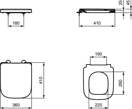 Сидение и крышка для унитаза стандарт Ideal Standard i.life S T473601